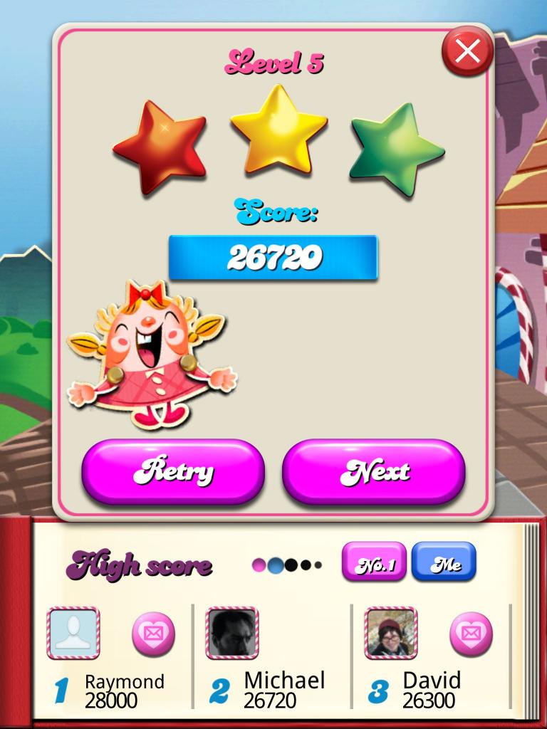 Candy Crush Saga: Level 005 26,720 points