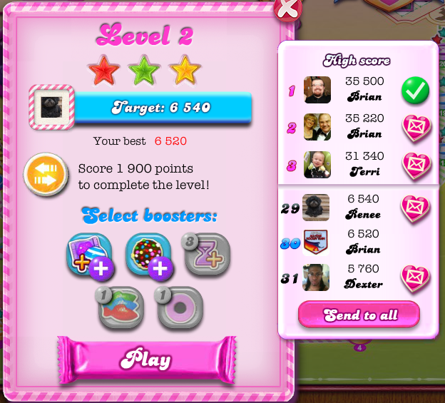 arenafoot: Candy Crush Saga: Level 002 (Web) 6,520 points on 2014-05-02 16:20:48