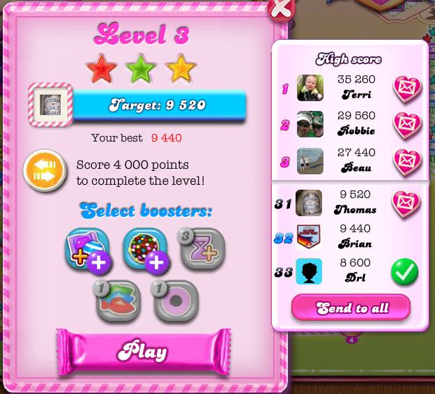 arenafoot: Candy Crush Saga: Level 003 (Web) 9,440 points on 2014-05-02 16:22:50