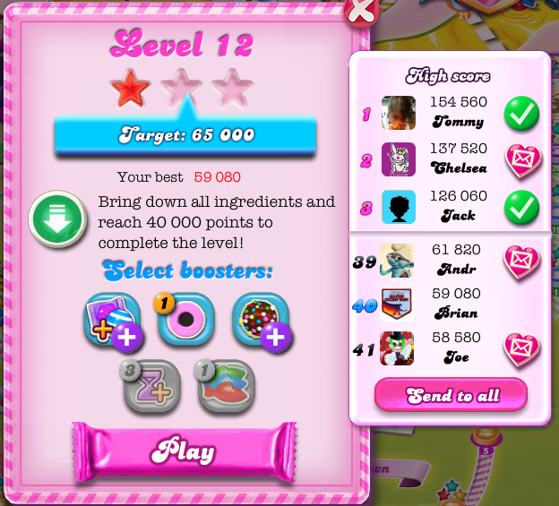 Candy Crush Saga: Level 012 59,080 points