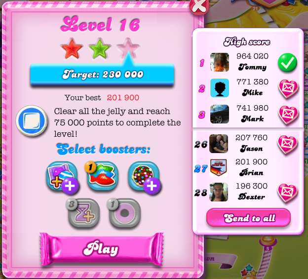 arenafoot: Candy Crush Saga: Level 016 (Web) 201,900 points on 2014-05-03 17:42:18