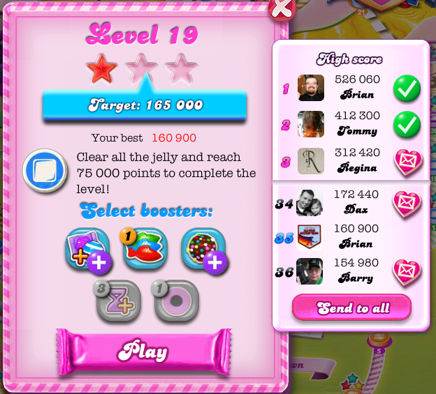 Candy Crush Saga: Level 019 160,900 points