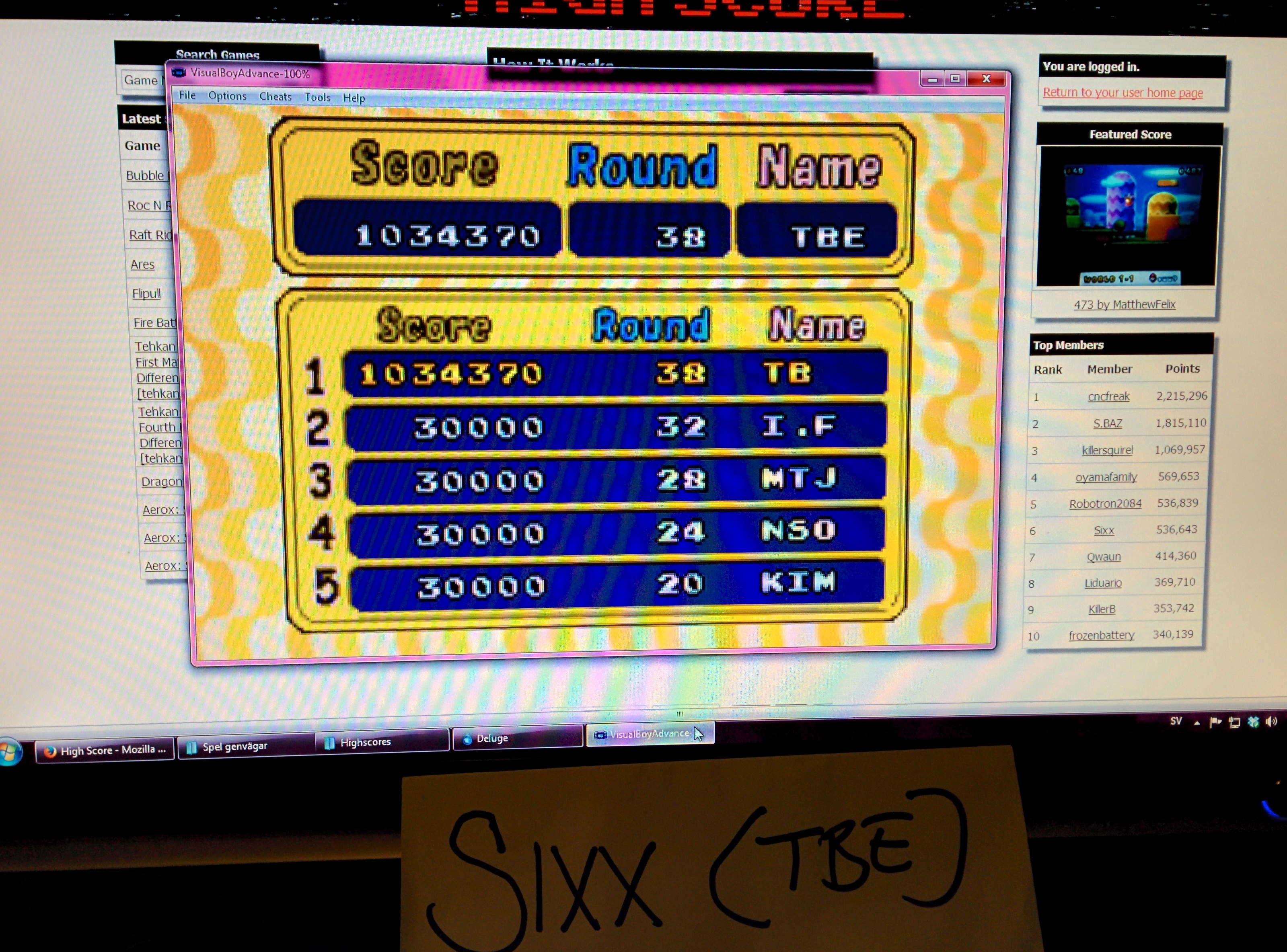 Sixx: Bubble Bobble: New (GBA Emulated) 1,034,370 points on 2014-05-06 16:24:06