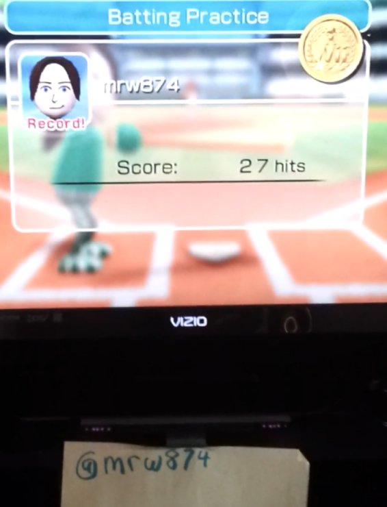 mrw874: Wii Sports: Baseball [Batting Practice] (Wii) 27 points on 2014-05-08 11:53:18