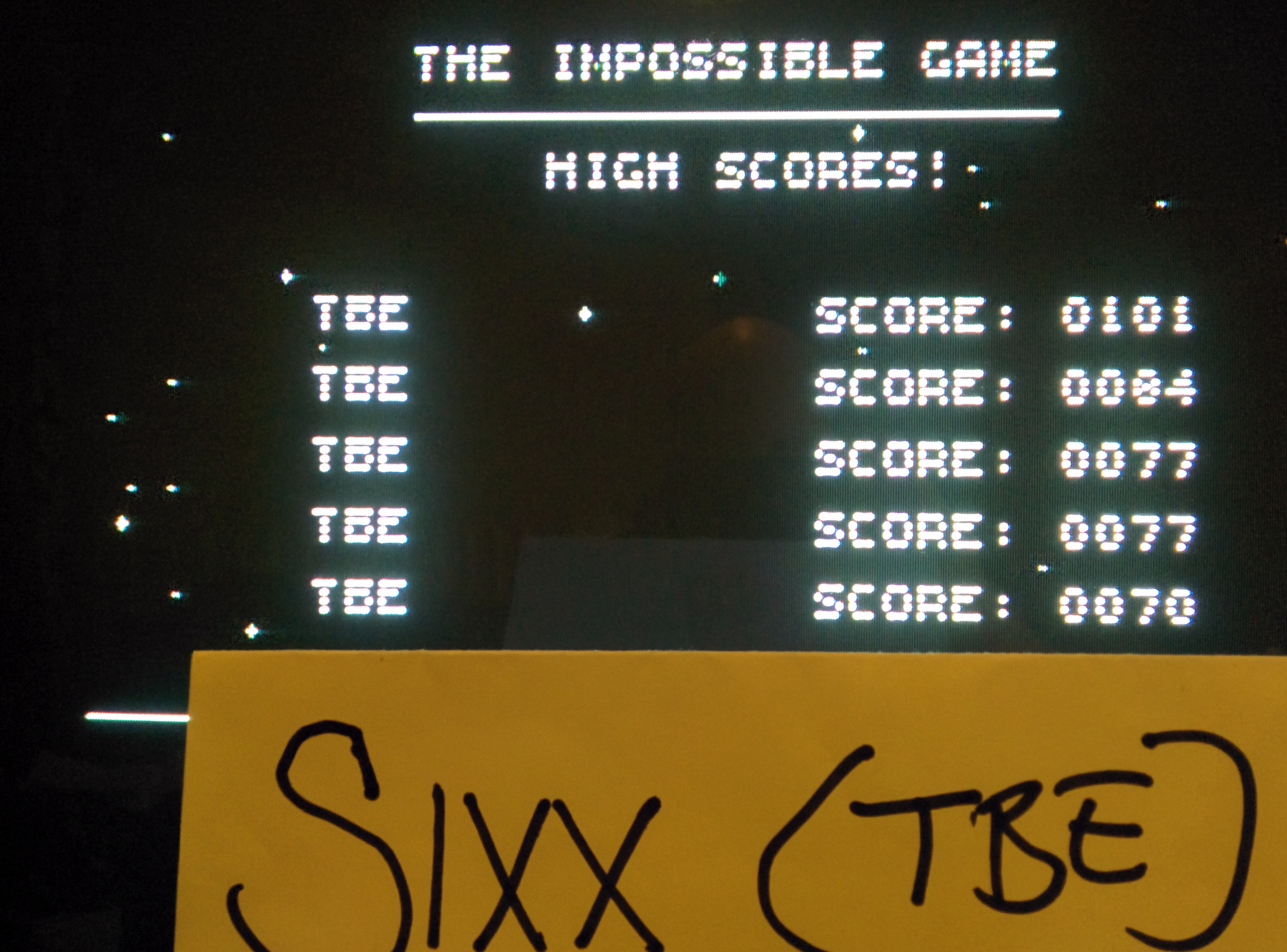 Sixx: The Impossible Game (Commodore 64) 101 points on 2014-05-08 17:03:24