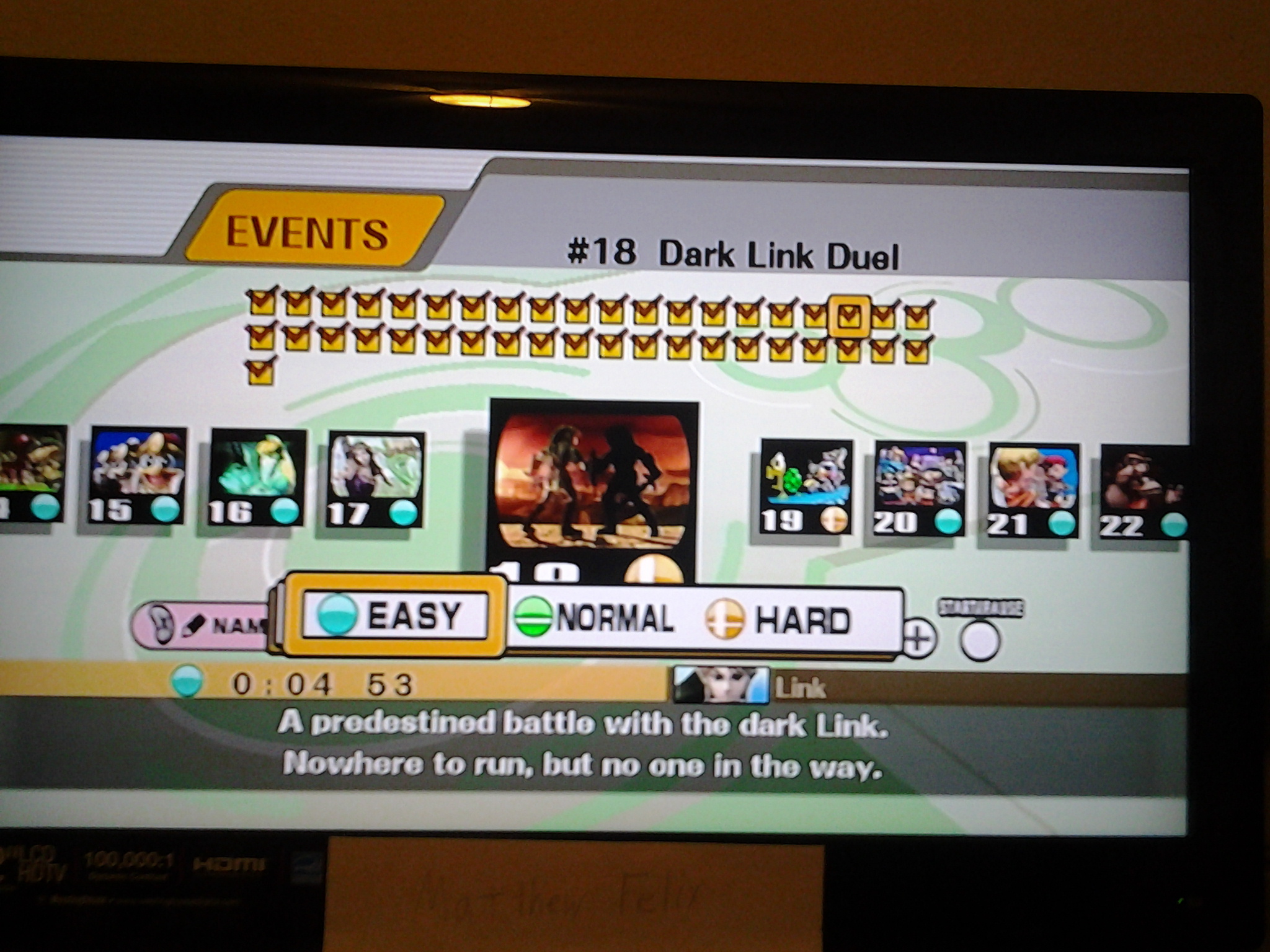 MatthewFelix: Super Smash Bros. Brawl: Event Match 18: Dark Link Duel [Easy] (Wii) 0:00:04 points on 2014-05-11 17:03:28
