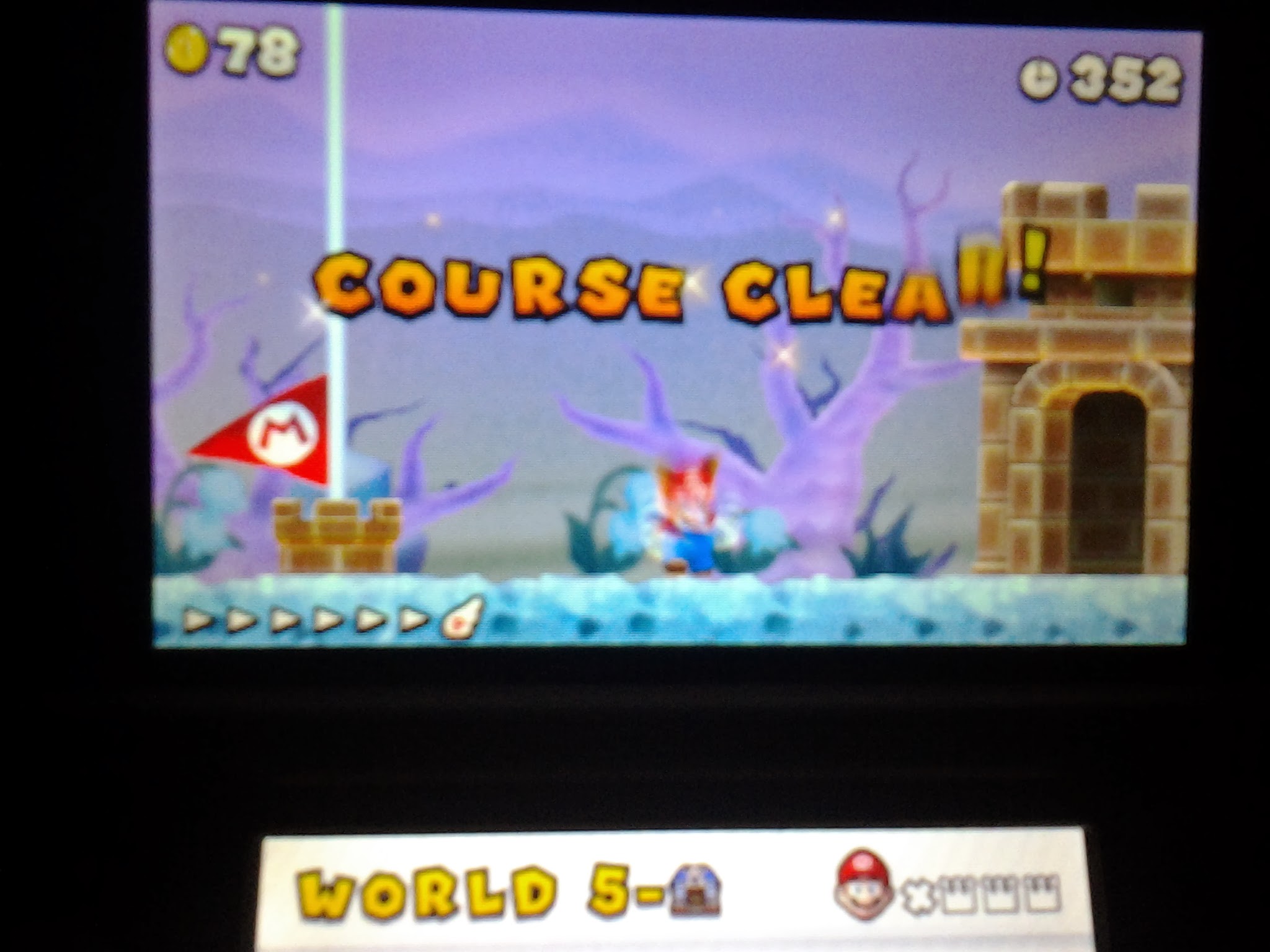 MatthewFelix: New Super Mario Bros. 2: World 5-Ghost House [Remaining Time] (Nintendo 3DS) 352 points on 2014-05-16 00:15:34