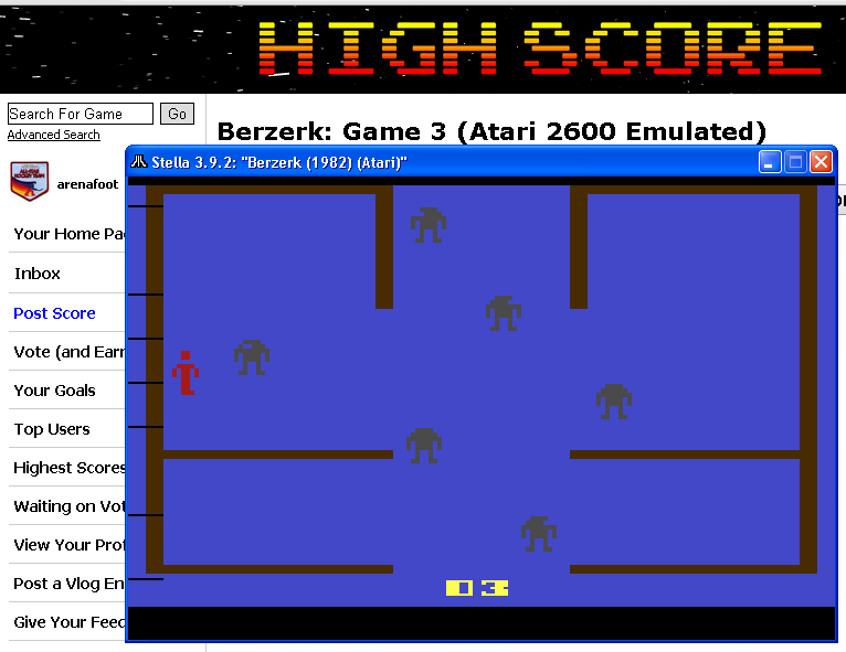 arenafoot: Berzerk: Game 3 (Atari 2600 Emulated) 1,870 points on 2014-05-21 23:28:50