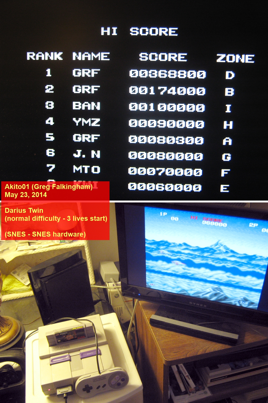 Akito01: Darius Twin (SNES/Super Famicom) 368,800 points on 2014-05-23 17:51:37