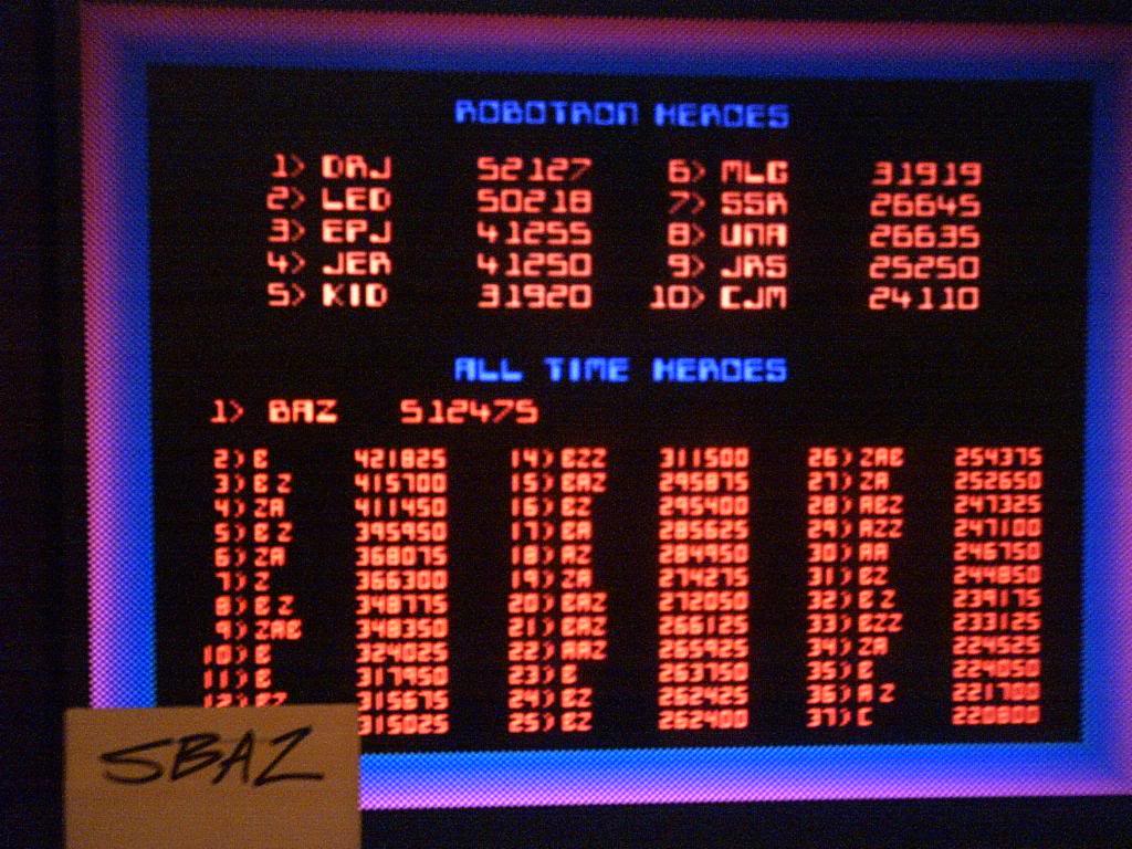 Robotron 2084 512,475 points