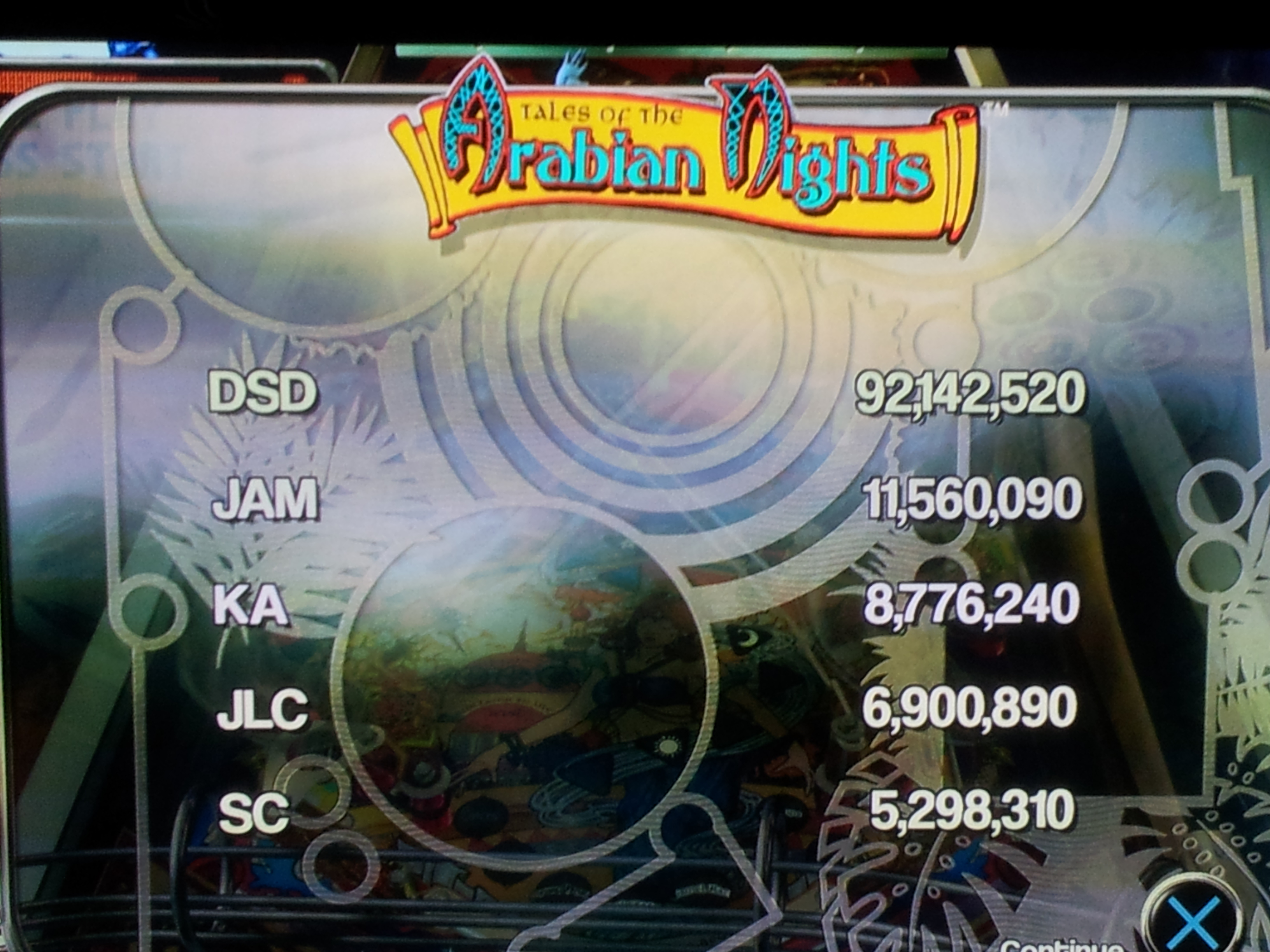 Pinball Arcade: Arabian Knights 92,142,520 points