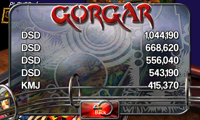 Pinball Arcade: Gorgar 1,044,190 points