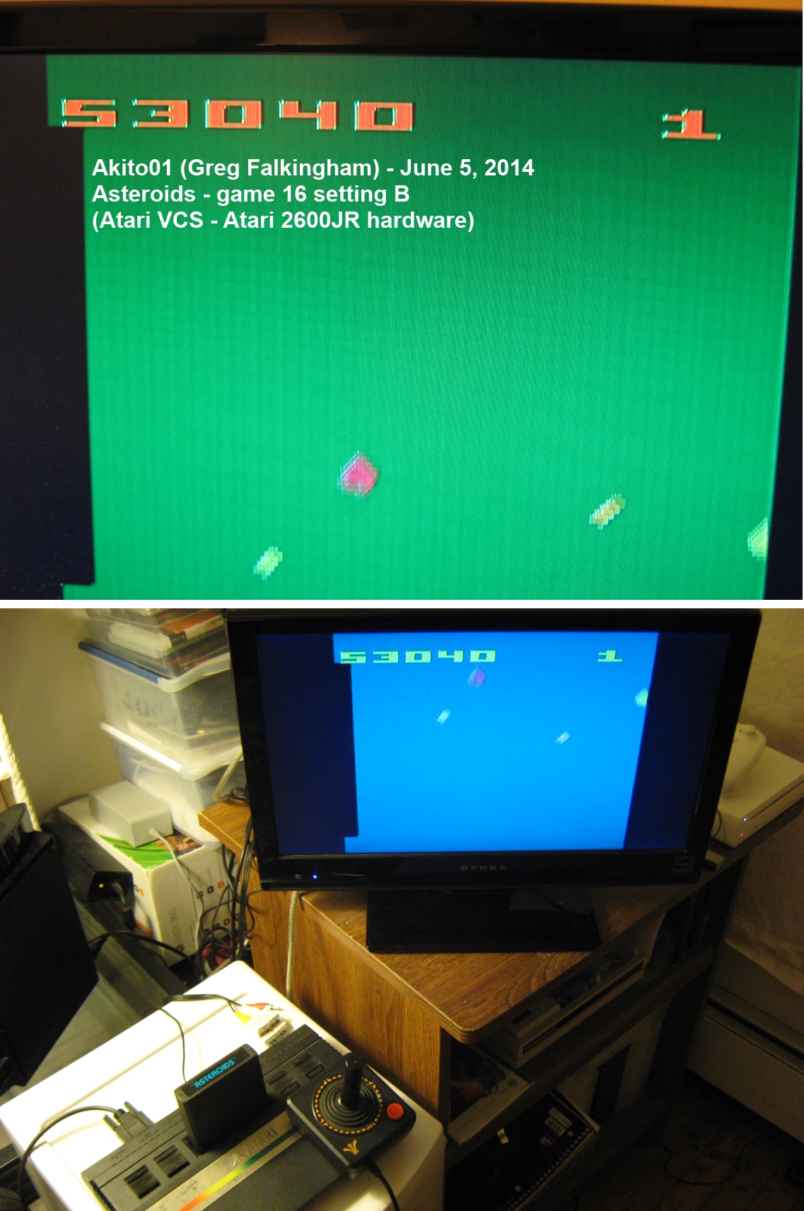 Akito01: Asteroids: Game 16 (Atari 2600 Novice/B) 53,040 points on 2014-06-05 00:38:28