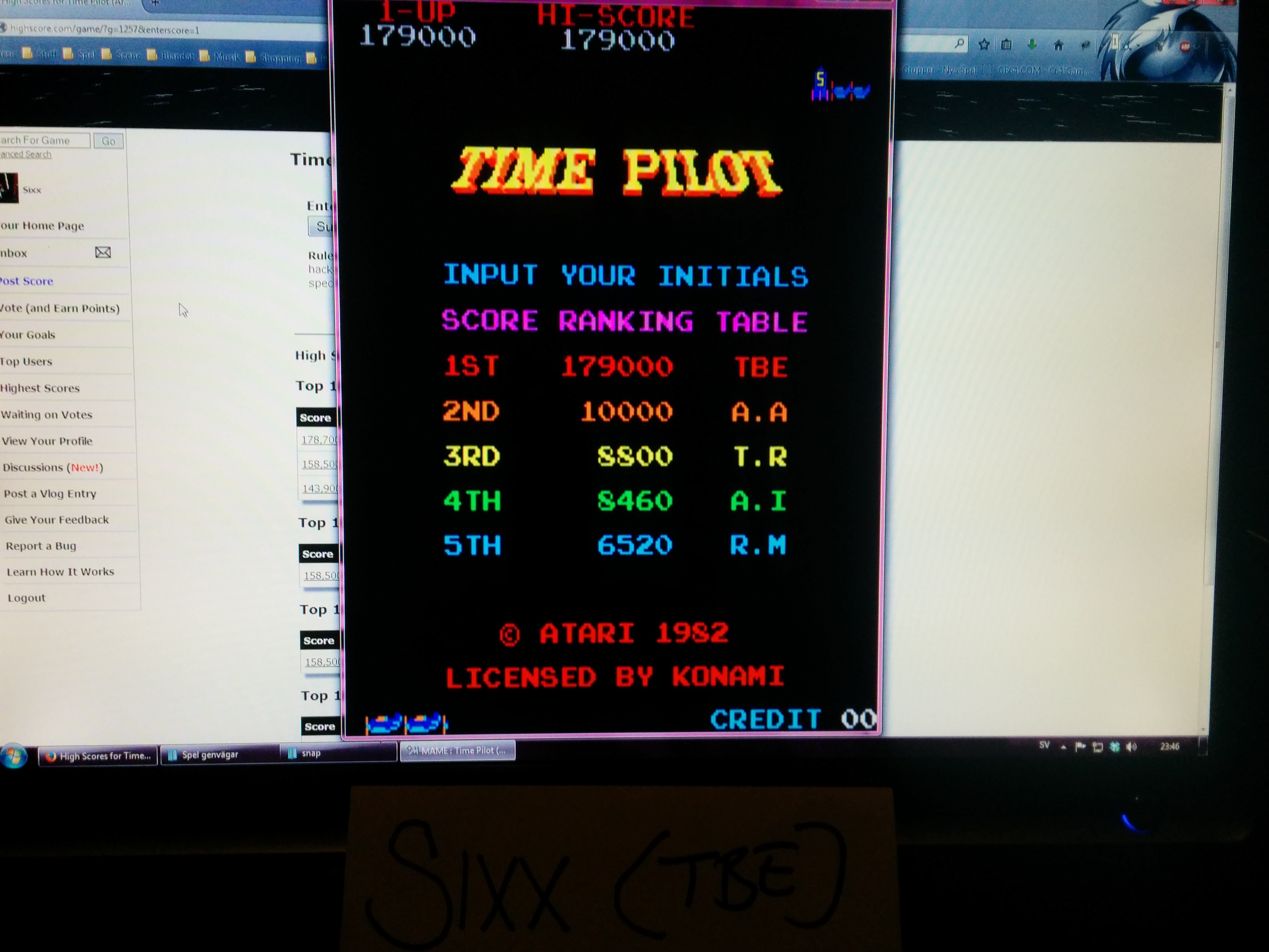 Sixx: Time Pilot (Arcade Emulated / M.A.M.E.) 179,000 points on 2014-06-05 16:26:38