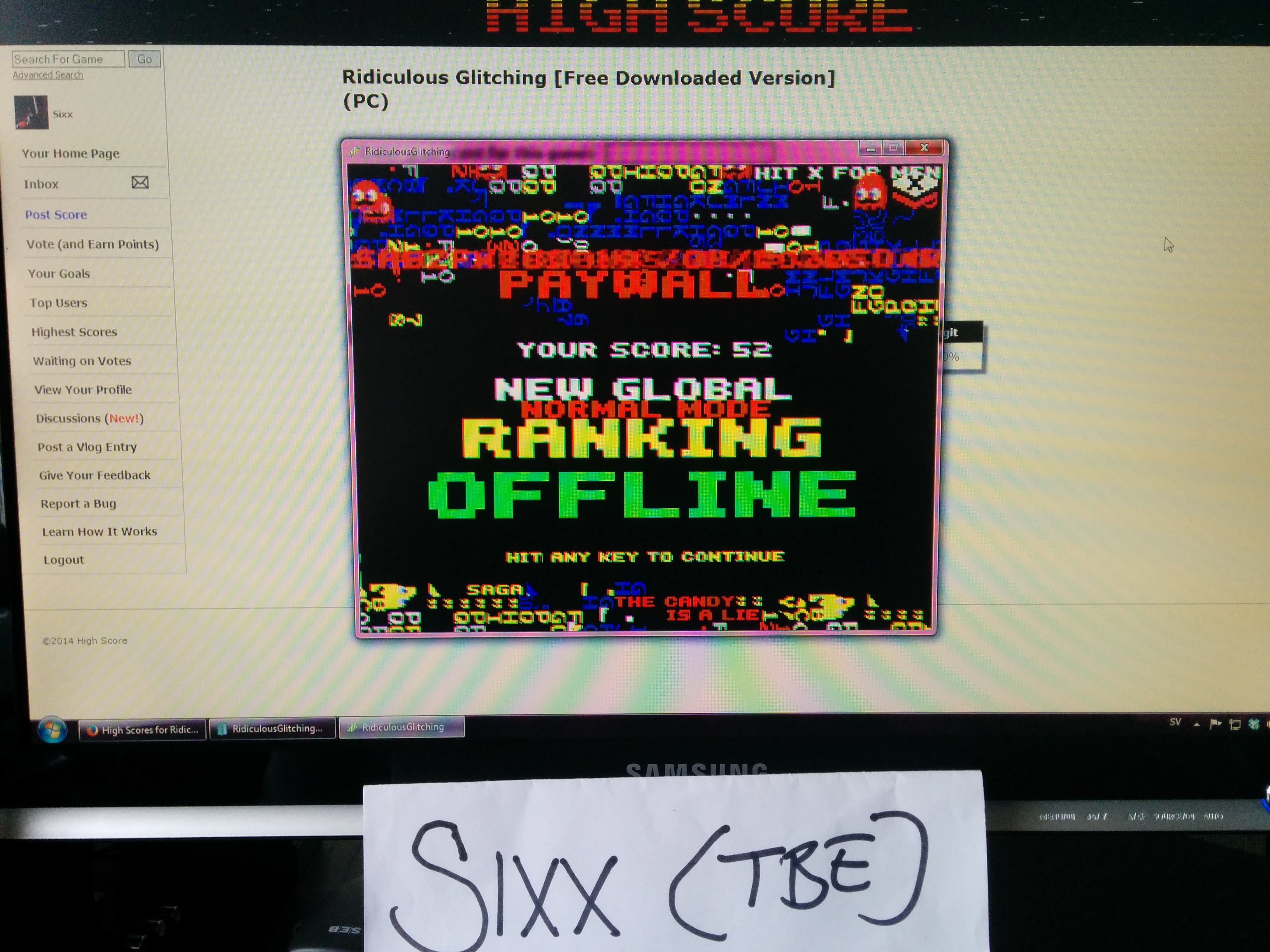 Sixx: Ridiculous Glitching [Free Downloaded Version] (PC) 52 points on 2014-06-06 04:05:39
