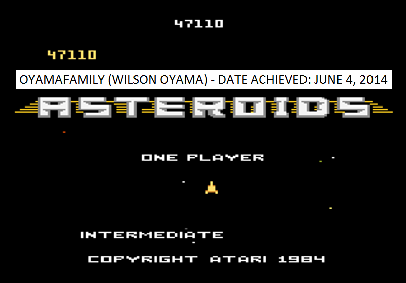 Asteroids: Intermediate 47,110 points