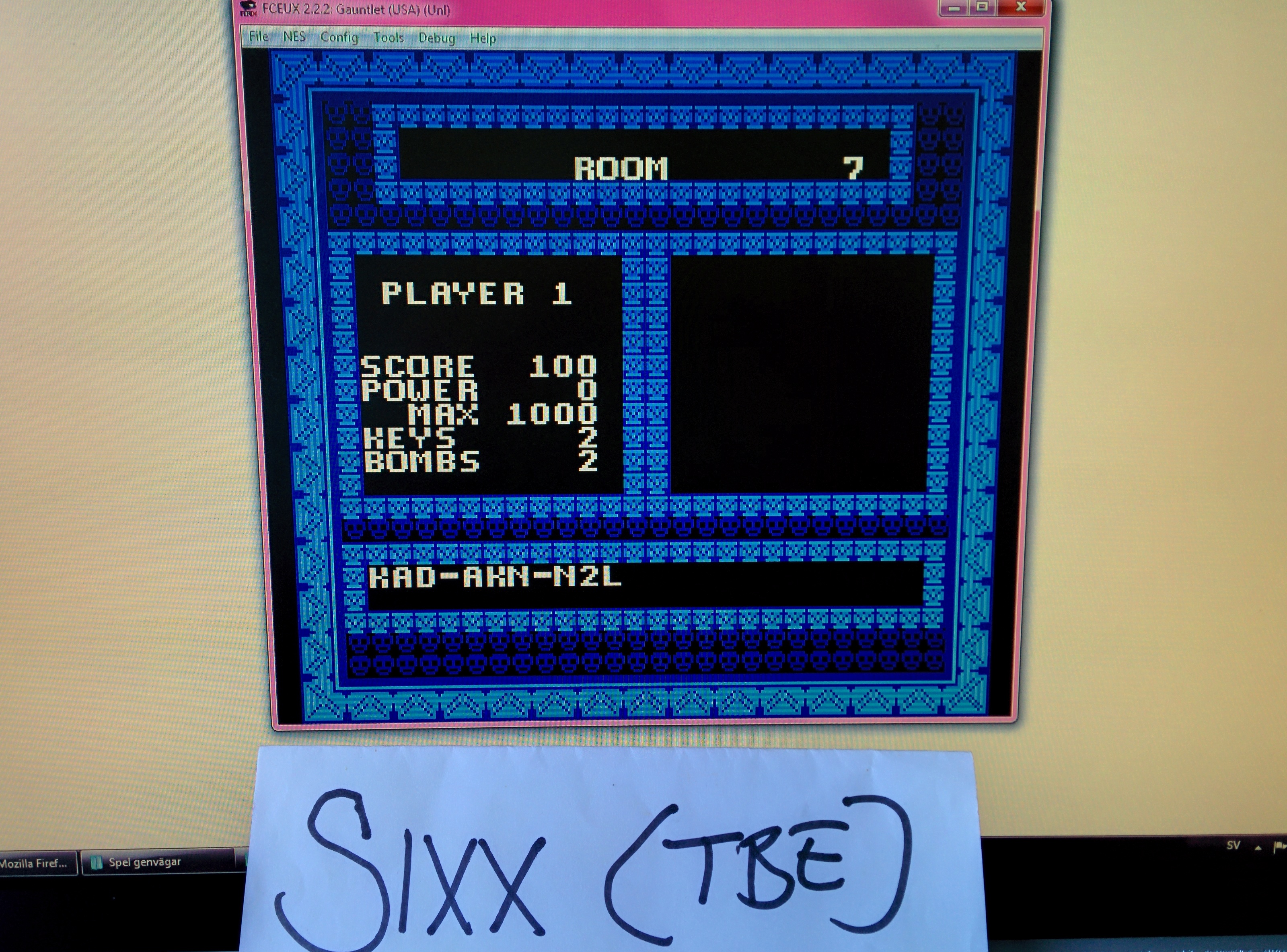 Sixx: Gauntlet (NES/Famicom Emulated) 100 points on 2014-06-09 07:41:58